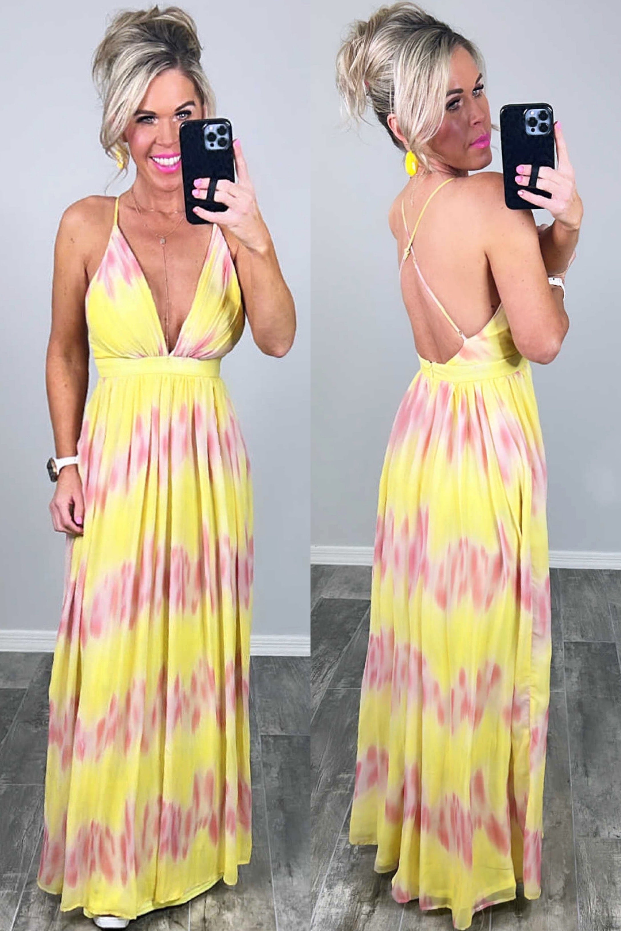 Oceans Of Love Ombre Maxi Dress - Lemon-Dress-privityboutique.com-Privity Boutique, Women’s Fashion Boutique in Mesa, Arizona