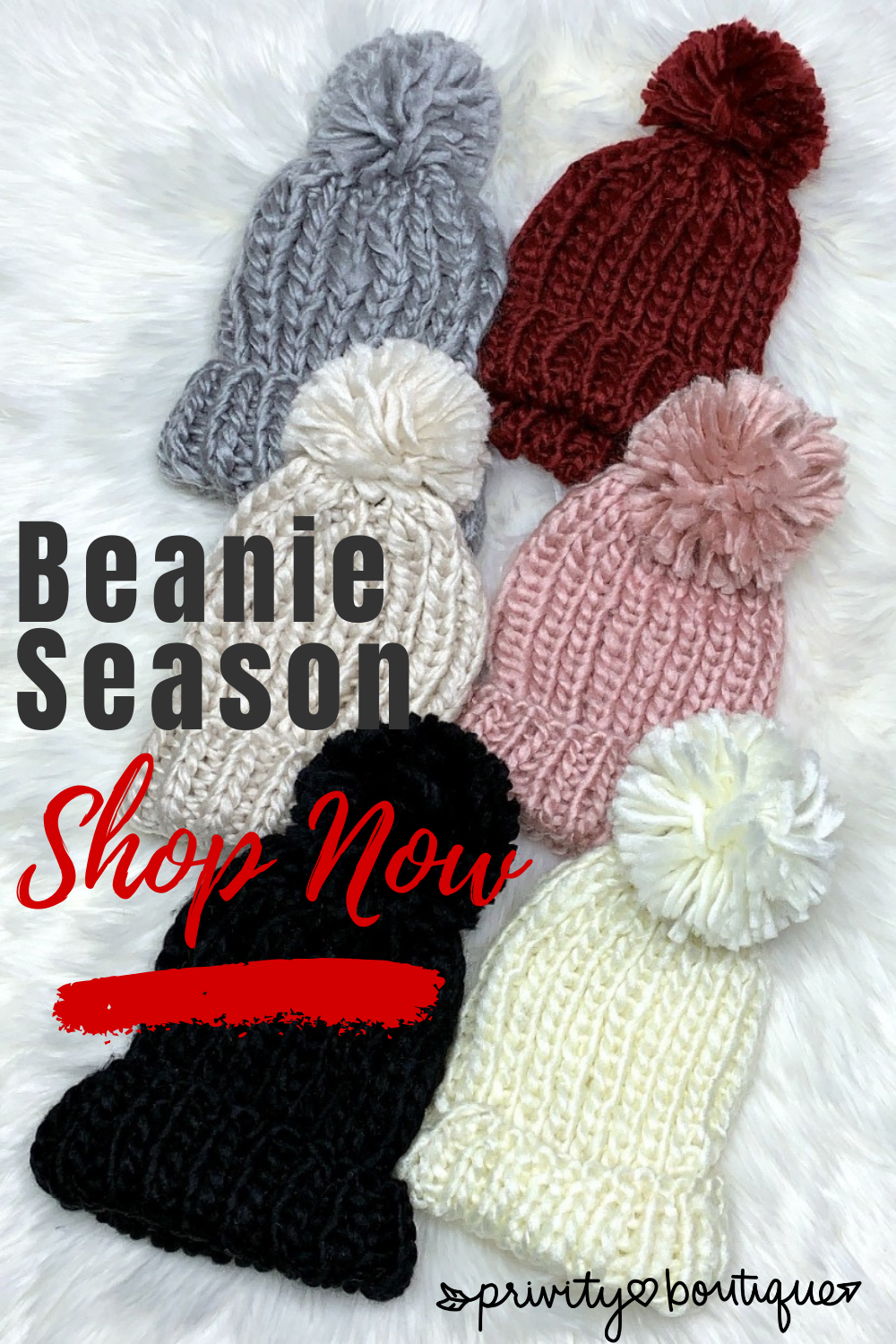 Knit Pom Pom Beanie - Multiple Colors-privityboutique-Privity Boutique, Women’s Fashion Boutique in Mesa, Arizona