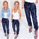 Sequin Joggers -Navy-sequin jogger pants-privityboutique.com-Privity Boutique, Women’s Fashion Boutique in Mesa, Arizona