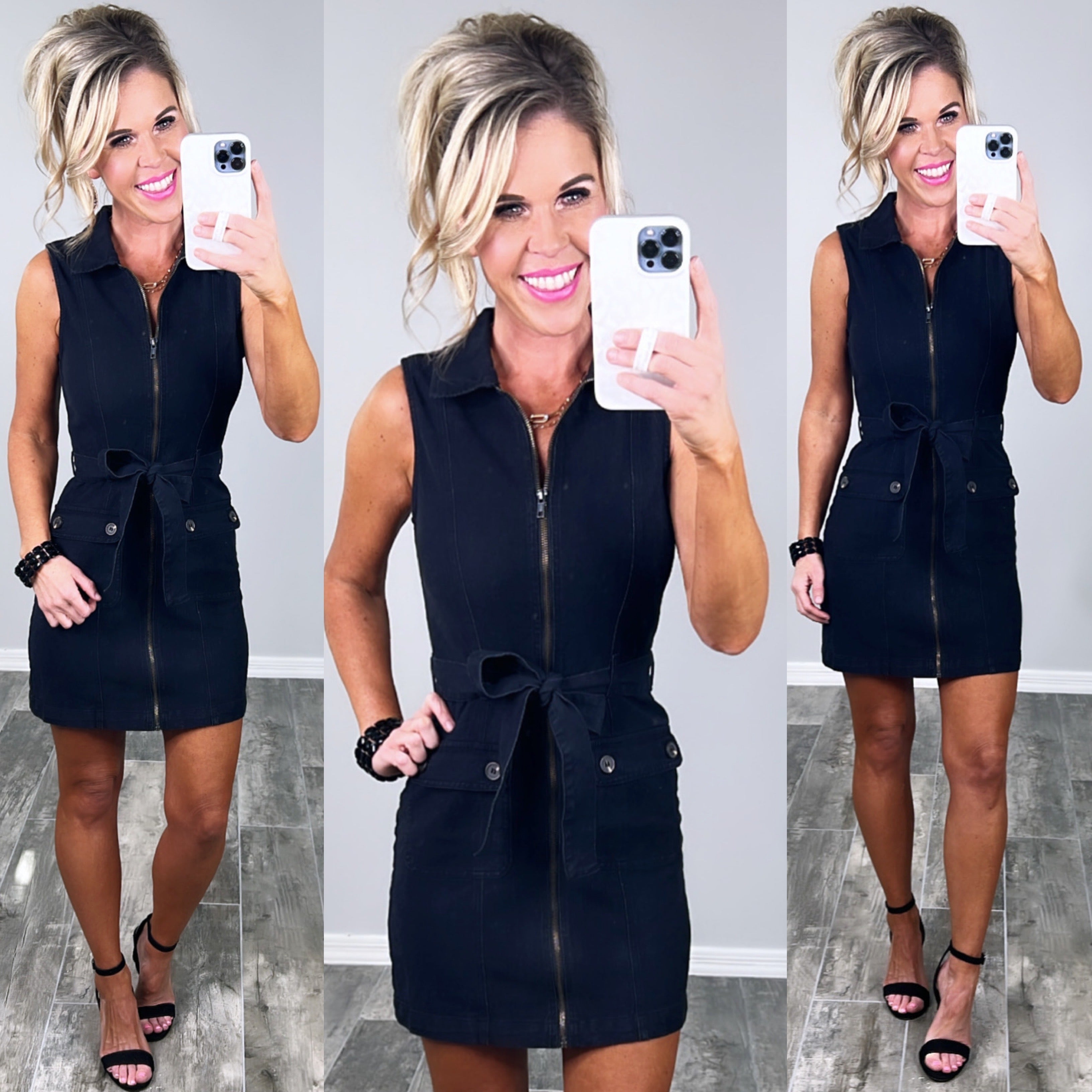 Taking All The Attention Denim Dress - Black-Dress-privityboutique.com-Privity Boutique, Women’s Fashion Boutique in Mesa, Arizona