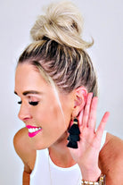 Party of Three Tassel Earrings - Black-earrings-privityboutique.com-Privity Boutique, Women’s Fashion Boutique in Mesa, Arizona