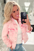 Bright Pink Washed Jacket-Top-privityboutique.com-Privity Boutique, Women’s Fashion Boutique in Mesa, Arizona