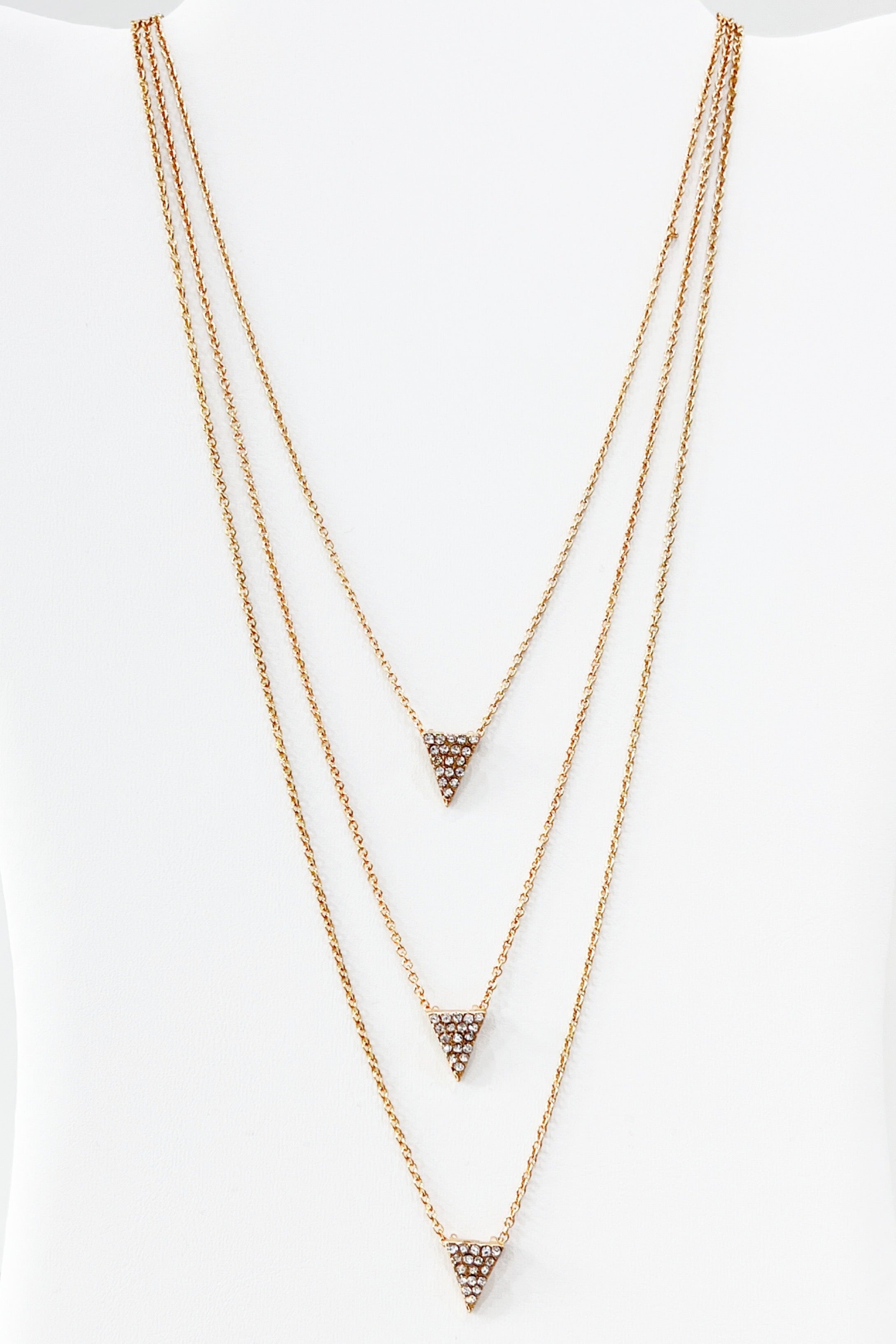 V Rhinestone Layered Necklace-necklace-privityboutique.com-Privity Boutique, Women’s Fashion Boutique in Mesa, Arizona