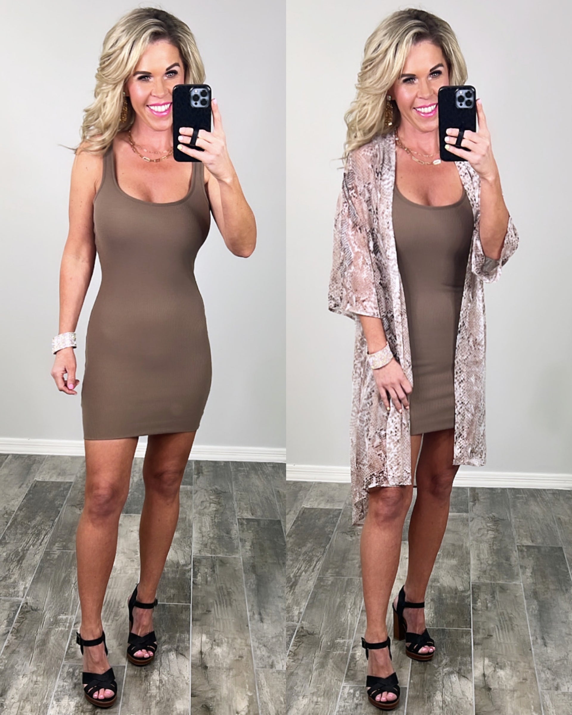 Committed to Casual Tank Dress - Brown Large / Brown