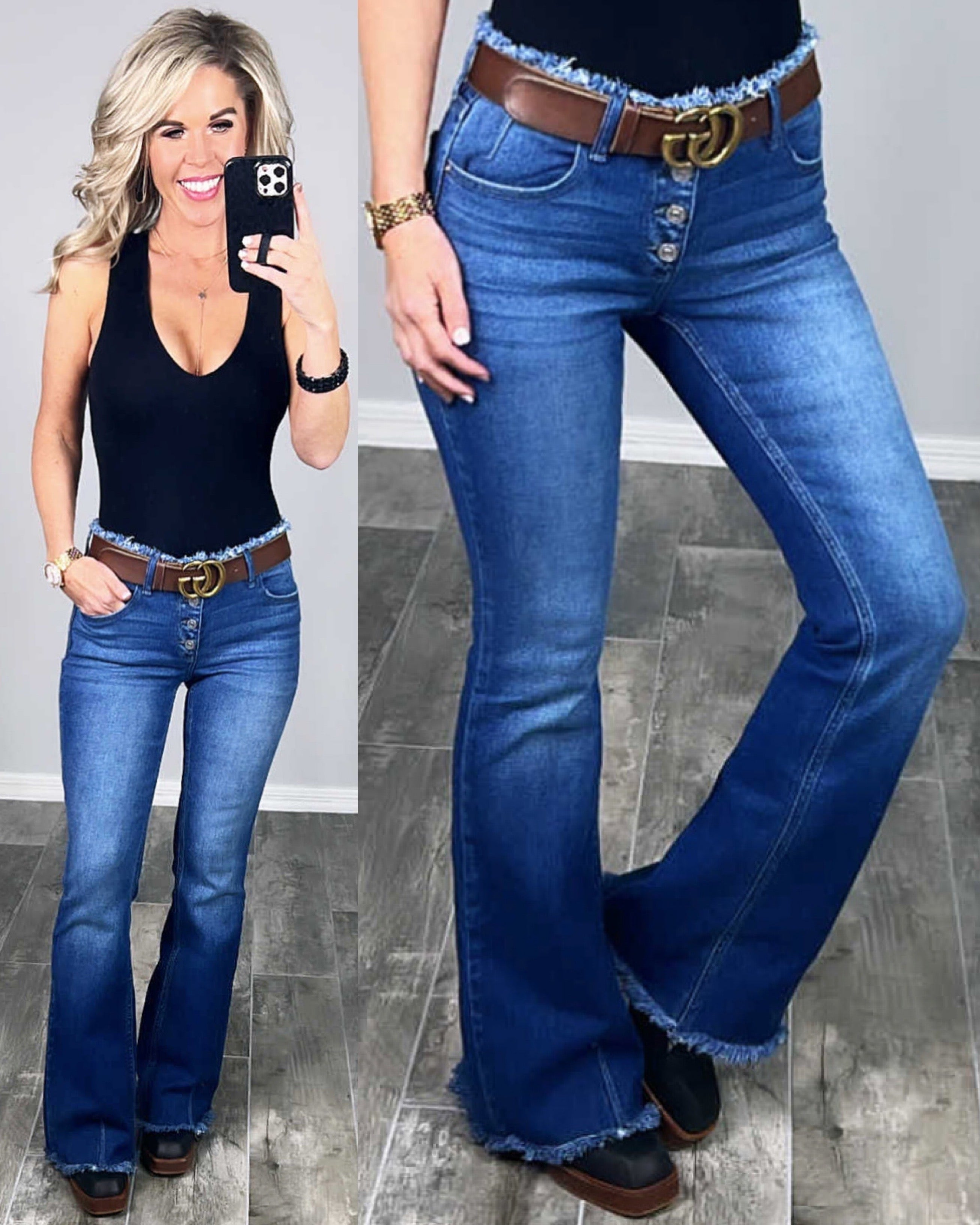 Farah Frayed Flare Jeans-jeans-privityboutique-Privity Boutique, Women’s Fashion Boutique in Mesa, Arizona