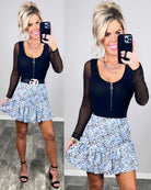 Leopard Print Ruffled Skort - Blue-Dress-privityboutique.com-Privity Boutique, Women’s Fashion Boutique in Mesa, Arizona