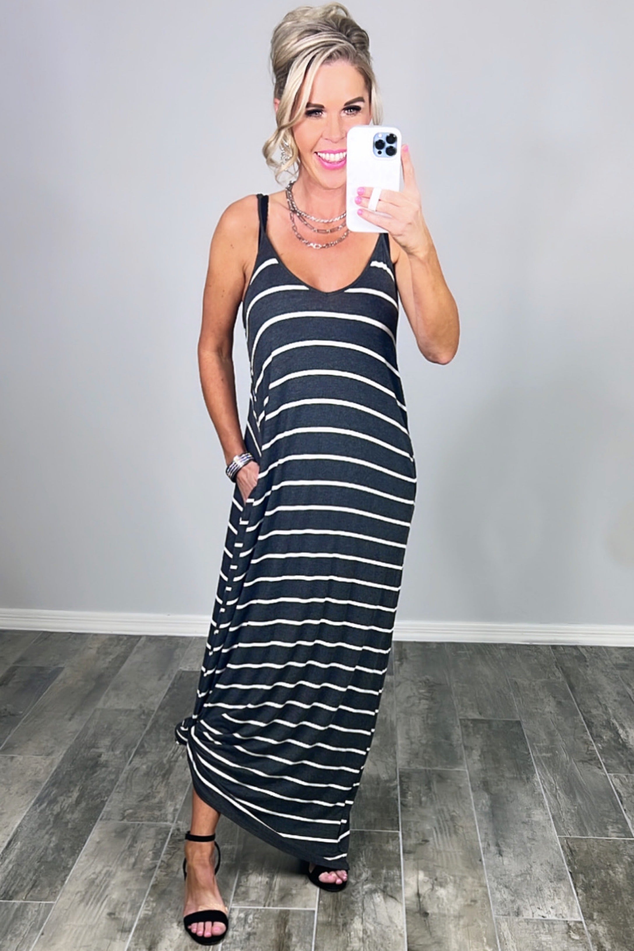 Striped With Pocket Maxi Dress-Dress-privityboutique.com-Privity Boutique, Women’s Fashion Boutique in Mesa, Arizona