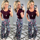 Striped with Floral Pants - Navy-palazzo-privityboutique.com-Privity Boutique, Women’s Fashion Boutique in Mesa, Arizona