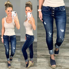 Kan Can Exposed Button Cuff Jeans-jeans-privityboutique-Privity Boutique, Women’s Fashion Boutique in Mesa, Arizona