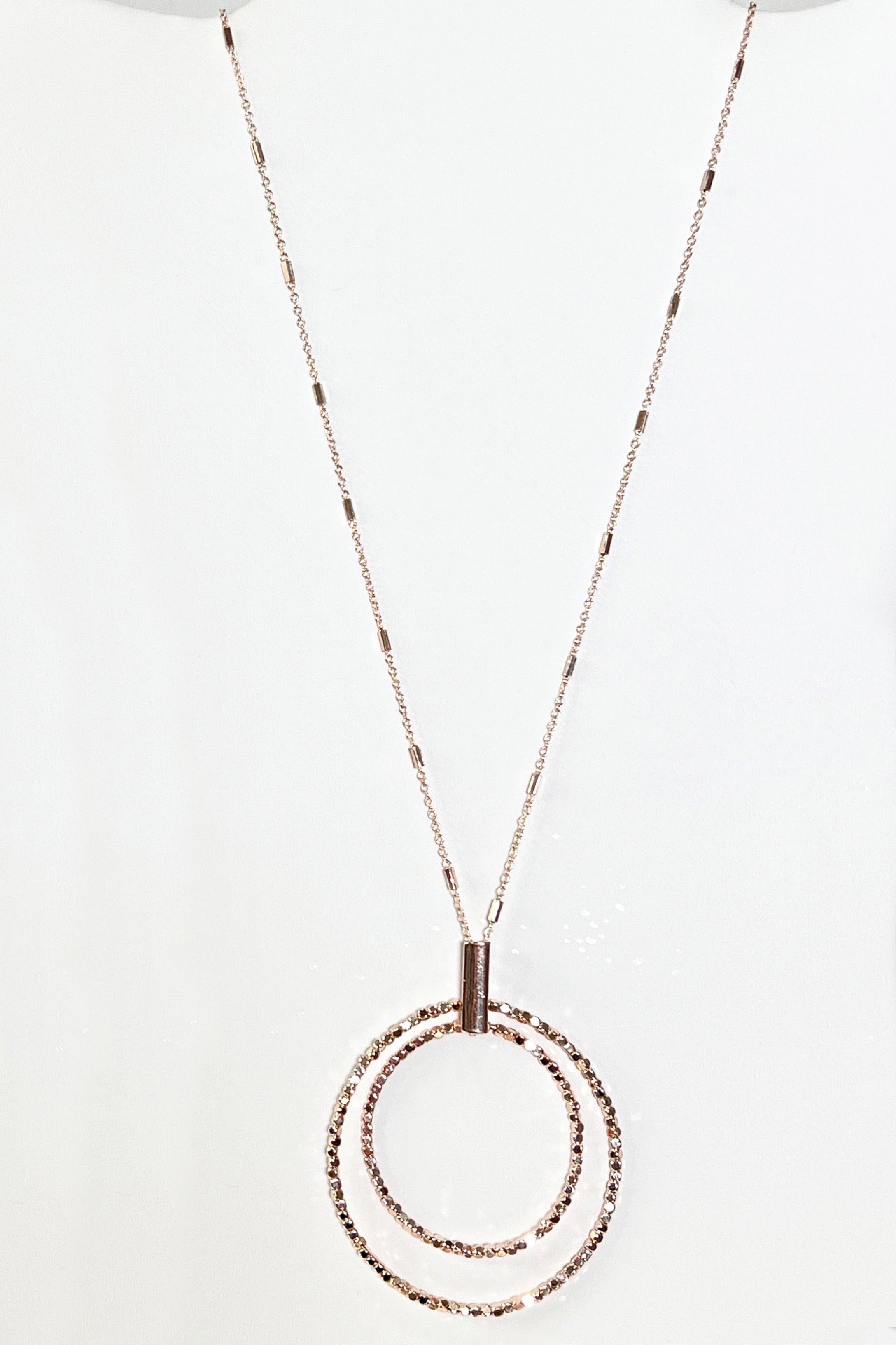 Rose Gold Double Round Necklace-privityboutique-Privity Boutique, Women’s Fashion Boutique in Mesa, Arizona