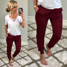 Burgundy Pocket Joggers-joggers-privityboutique.com-Privity Boutique, Women’s Fashion Boutique in Mesa, Arizona